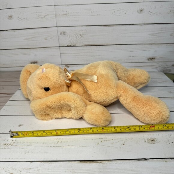 Inter-American Tan 12" Plush Bunny Rabbit With Floppy Ears & Ribbon Stuffed Toy - Picture 7 of 7